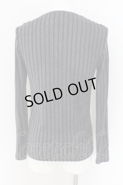 画像2: TORNADO MART / ダークストライプVネックカットソー M ブラック O-24-08-24-021-TO-to-YM-ZT329 (2)