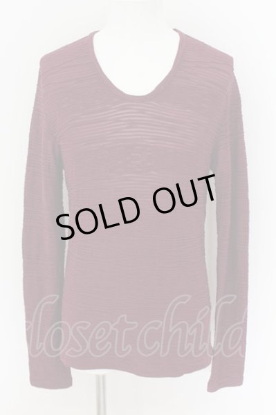 画像1: TORNADO MART / タックジャガードムラボーダーカットソー M ボルドー O-24-08-24-025-TO-to-YM-ZT333 (1)