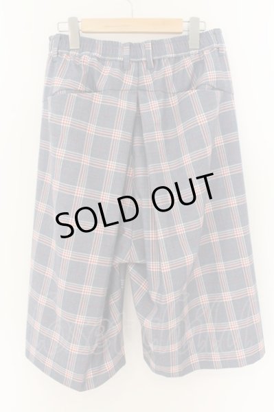 画像2: NO ID. BLACK / インバーテッドプリーツハーフトラウザーズパンツ 1 チェック（ブルー系） O-24-08-24-034-NO-pa-YM-ZT367 (2)