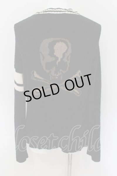 画像2: Roen / パイルニットラインカーディガン 48 ブラックｘホワイトｘレッド O-24-08-29-072-Ro-to-YM-ZT400 (2)