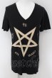 画像1: NO ID. BLACK / ペンタゴンロング Tシャツ 1 ブラック O-24-08-29-073-NO-ts-YM-OS (1)