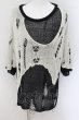 画像1: CIVARIZE / クラッシュ加工レイヤードサマーニット F ブラックxホワイト O-24-08-29-079-CI-to-YM-OS (1)