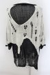 画像2: CIVARIZE / クラッシュ加工レイヤードサマーニット F ブラックxホワイト O-24-08-29-079-CI-to-YM-OS (2)