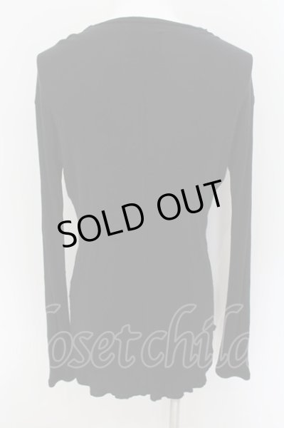 画像2: LOUNGELIZARD / ロングテレコカットソー 2 ブラック O-24-08-29-081-LL-to-YM-ZT176 (2)