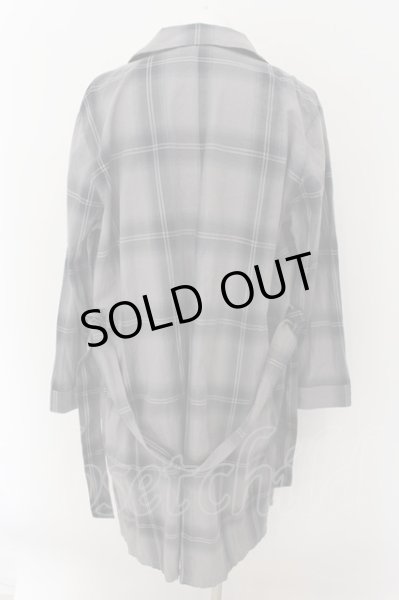 画像2: VANQUISH / チェックロングガウンカーディガン M グレー O-24-08-29-082-VA-to-YM-ZT173 (2)