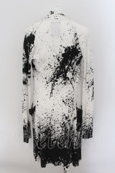 画像2: MIDAS / Sadieコラボテレコロングカーディガン  ホワイトｘブラック O-24-08-29-083-MI-to-YM-ZT072 (2)