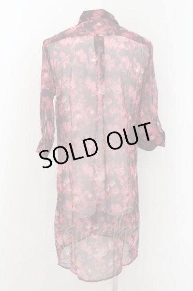 画像2: CIVARIZE / シースルーフラワーロングシャツ 46 レッド O-24-08-29-009-CI-sh-YM-OS (2)