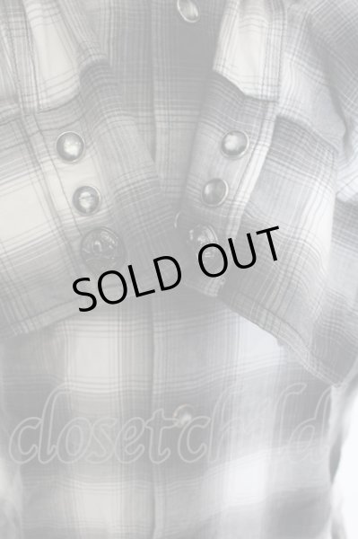 画像2: Roen / バックスワロフスキースカルチェック六部袖シャツ 48 ブラック O-24-08-29-010-Ro-sh-YM-OS (2)