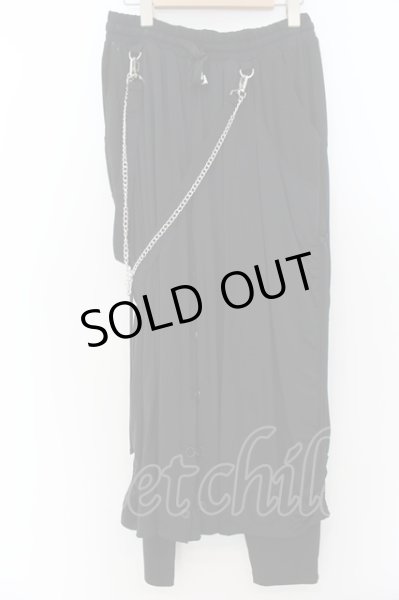 画像1: CIVARIZE / チェーン付きレイヤードパンツ F ブラック O-24-08-29-095-CI-pa-YM-OS (1)