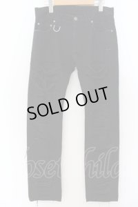 Roen Jeans / クラッシュデニムパンツ 30 ブラック O-24-08-29-098-Ro-pa-YM-ZT251