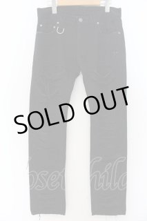 美品　Roen ロエン　デニム　スワロフスキー Roen Jeans / スワロフスキースカルサイドレオパードライン