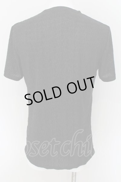 画像2: TORNADO MART / ヘリンボンプリーツエンボスTシャツ L ブラック O-24-08-29-118-TO-ts-YM-ZT368 (2)