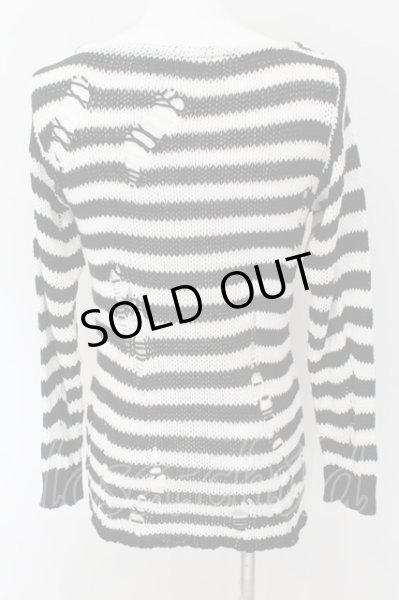 画像3: Stud. / ブロークンボーダーニット F ブラックｘホワイト O-24-08-29-127-St-to-YM-ZT364 (3)