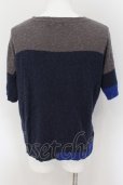 画像2: NO ID. / コットンリネンスラブニットBIGプルオーバー 1 ブルーｘグレー O-24-08-29-129-NO-to-YM-ZT163 (2)