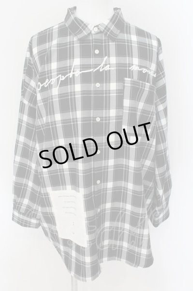 画像1: AFYF（rovtski） / BACK ZIP シャツ F ブラックｘホワイト O-24-08-29-133-AF-sh-YM-ZT163 (1)