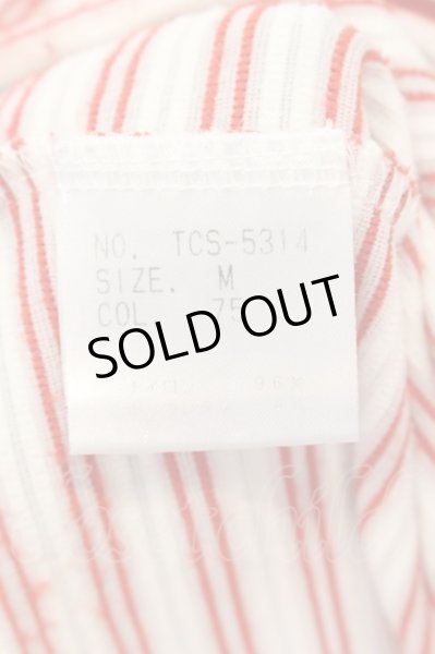 画像3: TORNADO MART / ボーダータックジャガードTシャツ M レッド O-24-08-29-137-TO-ts-YM-ZT241 (3)