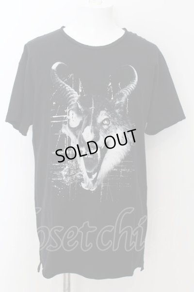 画像1: CIVARIZE / Tragedy アニマルスカルプリントビッグTシャツ 44 ブラック O-24-08-29-018-CI-ts-YM-ZT220