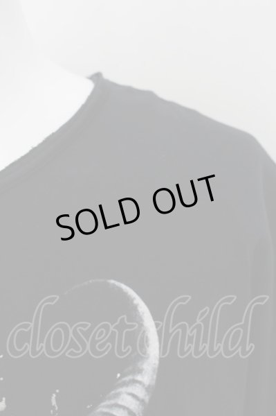 画像2: CIVARIZE / Tragedy アニマルスカルプリントビッグTシャツ 44 ブラック O-24-08-29-018-CI-ts-YM-ZT220 (2)