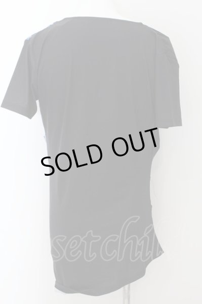 画像2: CIVARIZE / モードドレープフラワーTシャツ 44 ブラックｘブルー O-24-08-29-021-CI-ts-YM-ZT273 (2)