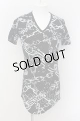 CIVARIZE / チェーン総柄サイドZIPTシャツ 44 ブラック O-24-08-29-024-CI-ts-YM-ZT220