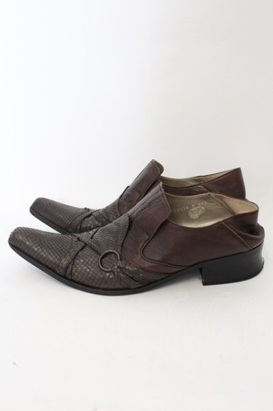 画像4: TORNADO MART / クロスストラップスリッポンローファー M(約27cm) ブラウン O-24-08-29-184-TO-sho-YM-ZT-S005 (4)