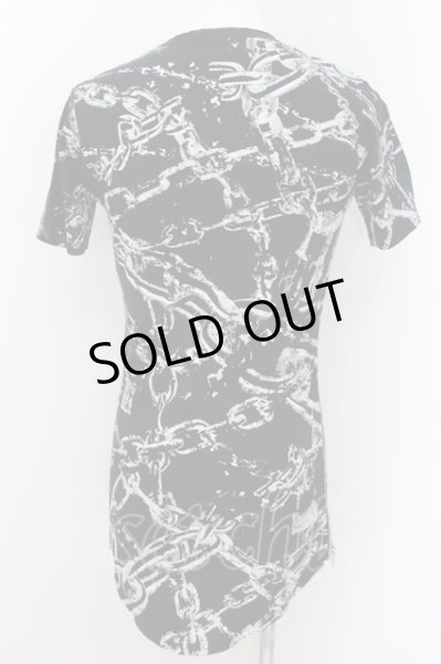 画像2: CIVARIZE / チェーン総柄サイドZIPTシャツ 44 ブラック O-24-08-29-024-CI-ts-YM-ZT220 (2)