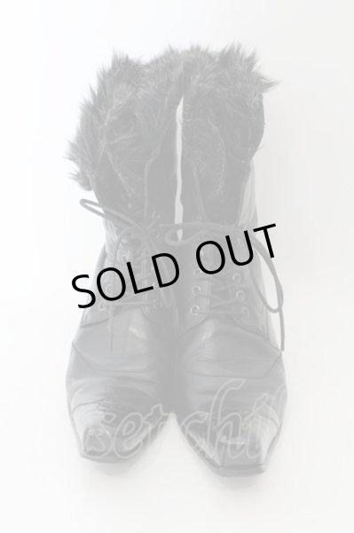 画像2: TORNADO MART / ポインテッドエンボスファーブーツ M(27cm相当) ブラック O-24-08-29-185-TO-sho-YM-ZT (2)