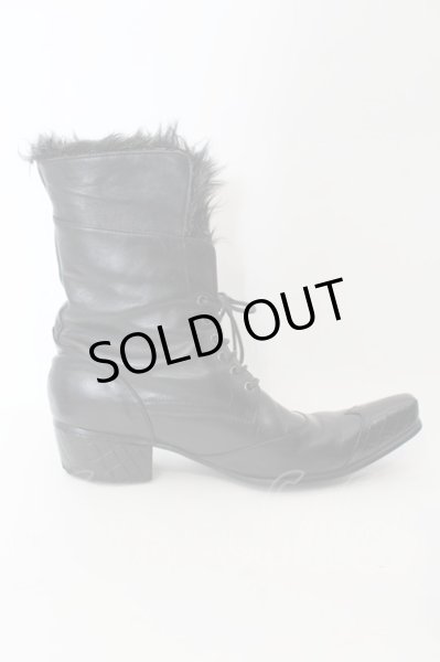 画像5: TORNADO MART / ポインテッドエンボスファーブーツ M(27cm相当) ブラック O-24-08-29-185-TO-sho-YM-ZT (5)