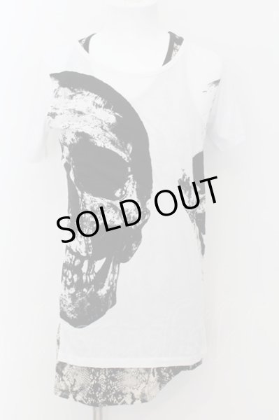 画像1: CIVARIZE / Absurd 蛇柄プリントタンクトップ＆スカルTシャツSET 46 ブラックｘホワイト O-24-08-29-026-CI-to-YM-OS (1)