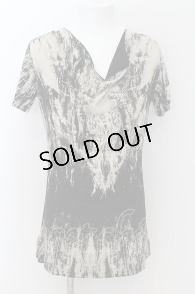 画像1: CIVARIZE / 掠れプリントドレープネックTシャツ 46 ブラック O-24-08-29-027-CI-ts-YM-OS (1)