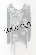 CIVARIZE / Maledictサイドギャザーローズスカル変形ロングカットソー 46 ブラック O-24-08-29-028-CI-to-YM-ZY