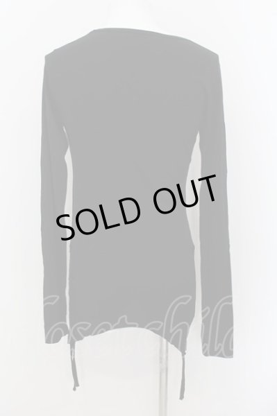 画像2: CIVARIZE / Maledictサイドギャザーローズスカル変形ロングカットソー 46 ブラック O-24-08-29-028-CI-to-YM-ZY (2)