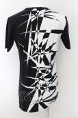 画像2: CIVARIZE / ジオメトリック総柄変形ロングTシャツ 46 ブラックｘホワイト O-24-08-29-030-CI-ts-YM-ZT213 (2)