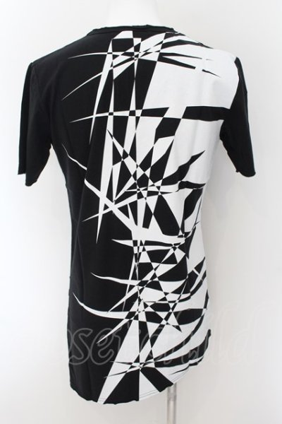 画像2: CIVARIZE / ジオメトリック総柄変形ロングTシャツ 46 ブラックｘホワイト O-24-08-29-030-CI-ts-YM-ZT213