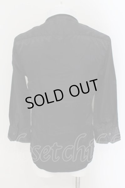 画像2: MURDER LICENSE / レイヤード襟七分袖ドレスシャツ 46 ブラックxホワイト O-24-08-29-035-MU-sh-YM-ZT (2)