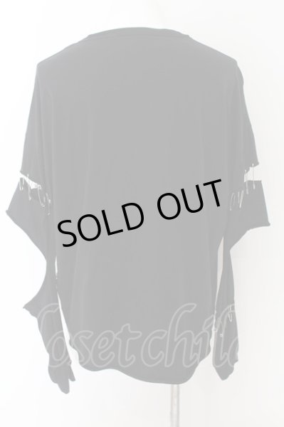 画像2: CIVARIZE / 安全ピン付きクラッシュカットソー F ブラック O-24-09-02-034-CI-to-YM-OS (2)