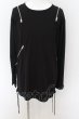 画像1: CIVARIZE / DrollレースアップZIP長袖カットソー 46 ブラック O-24-09-02-041-CI-to-YM-ZY (1)