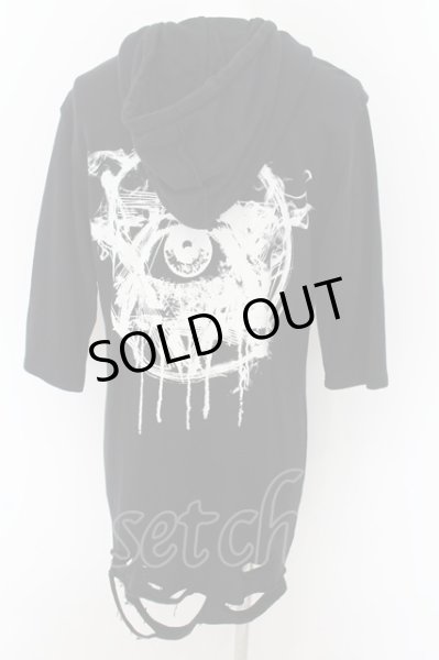 画像2: CIVARIZE / Assassin　半袖ダメージパーカー 46 ブラック O-24-09-02-044-CI-to-YM-OS (2)