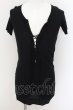 画像1: IFSIXWASNINE / LACE UP/HS　ストライプ　Tシャツ レディース3 ブラック O-24-09-02-080-IF-to-YM-ZT327 (1)