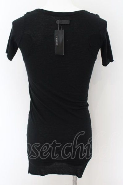 画像3: IFSIXWASNINE / LACE UP/HS ストライプ Tシャツ レディース3 ブラック O-24-09-02-080-IF-to-YM-ZT327 (3)