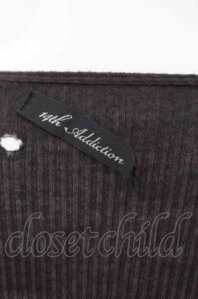 画像4: 14th Addiction / デストロイリブカーディガン 1 ブラック O-24-09-02-081-14-to-YM-ZT170 (4)