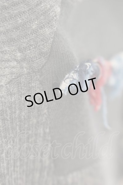 画像2: LGB / BACK CROSS FEATHER/CARDI-1　カーディガン 0 グレー O-24-09-02-082-LG-to-YM-ZT380 (2)