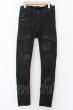 画像1: LGB / ST103-B2ND/M【メンズ28】  ディファレントレザーリペアデニムパンツ 28 ブラック O-24-09-02-088-LG-pa-YM-OS (1)