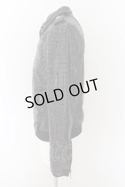 画像2: BUFFALO BOBS / コーティングクロコ型押しブルゾン 2 ブラック O-24-09-02-011-BU-ou-YM-OS (2)