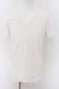 【WINTERセール】NO ID. / スタージャガードVネックTシャツ 1 ホワイト O-24-09-02-002-NO-ts-YM-ZT223