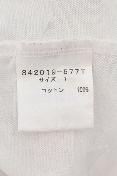 画像4: NO ID. / スタージャガードVネックTシャツ 1 ホワイト O-24-09-02-002-NO-ts-YM-ZT223 (4)