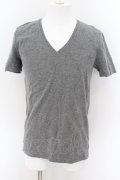 【WINTERセール】NO ID. / スタージャガードVネックTシャツ 1 グレー O-24-09-02-003-NO-ts-YM-ZT223