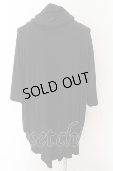 画像2: CIVARIZE / フード付きドルマンフードポンチョカットソー F ブラック O-24-09-02-029-CI-to-YM-OS (2)