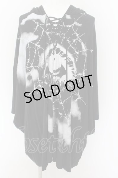 画像1: CIVARIZE / Suicide ロングポンチョパーカー F ブラック O-24-09-02-030-CI-to-YM-OS (1)