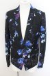 画像1: CIVARIZE / Demystify フラワー総柄テーラードジャケット 46 ブラックxブルー O-24-09-07-037-CI-ja-YM-ZT305 (1)